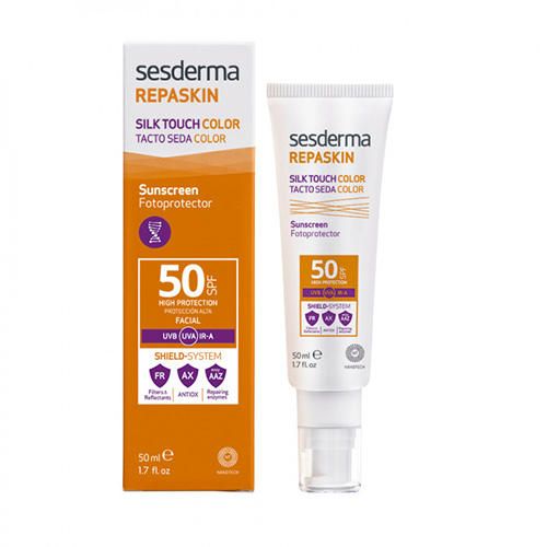 Средство солнцезащитное тонирующее с нежностью шелка для лица SPF50 REPASKIN SESDERMA 50мл