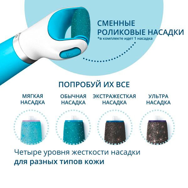 Пилка электрическая роликовая для удаления огрубевшей кожи стоп Velvet Smooth Scholl/Шолл фото №3