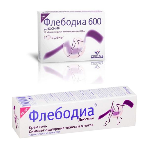 1X Крем-гель для ног Флебодиа 50мл + 1X Флебодиа 600 таблетки п/о плен. 30шт