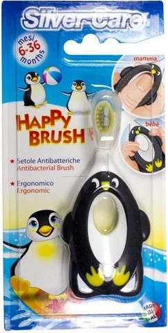 Щетка зубная с ручкой-кусалкой от 6 до 36 мес. Happy Brush Silver Care/Сильвер Кеа