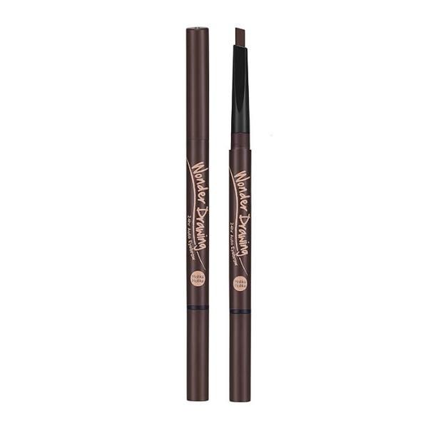 Карандаш автоматический для бровей holika holika с щеточкой wonder drawing 02 темно-коричневый 2,2г фото №2