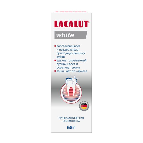 Паста зубная профилактическая отбеливающая White Lacalut/Лакалют 65г фото №2