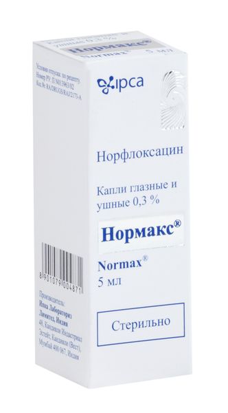 Нормакс капли глазные и ушные 0,3% 5мл 