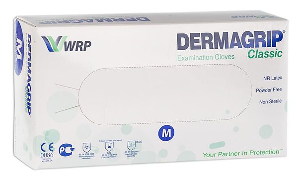 Перчатки смотровые нестерильные сверхпрочные High Risk Dermagrip/Дермагрип 50шт р.M