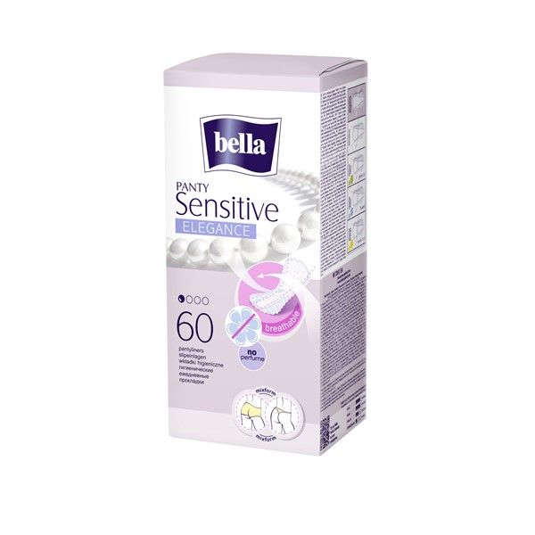 Прокладки ежедневные гигиенические ультратонкие Panty Sensitive Elegance Bella/Белла 60шт Прокладки ежедневные гигиенические ультратонкие Panty Sensitive Elegance Bella/Белла 60шт