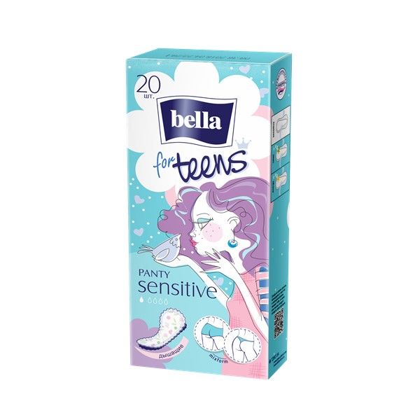 Прокладки ежедневные ультратонкие For Teens Sensitive Panty Bella/Белла 20шт