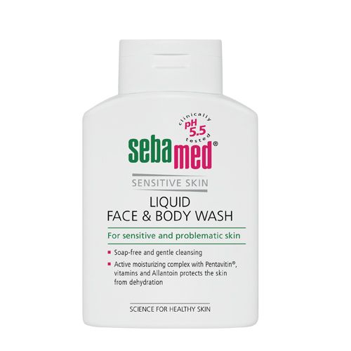 Гель для лица и тела очищающий sebamed sensitive skin 200мл