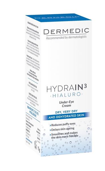 Крем для кожи вокруг глаз dermedic hydrain 3 hialuro 15 г