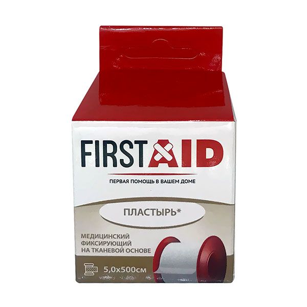 Лейкопластырь медицинский фиксирующий на тканевой основе First Aid/Ферстэйд 5х500см