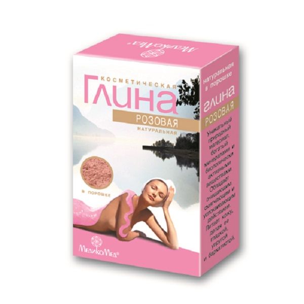 Глина розовая косметическая коробка 100г