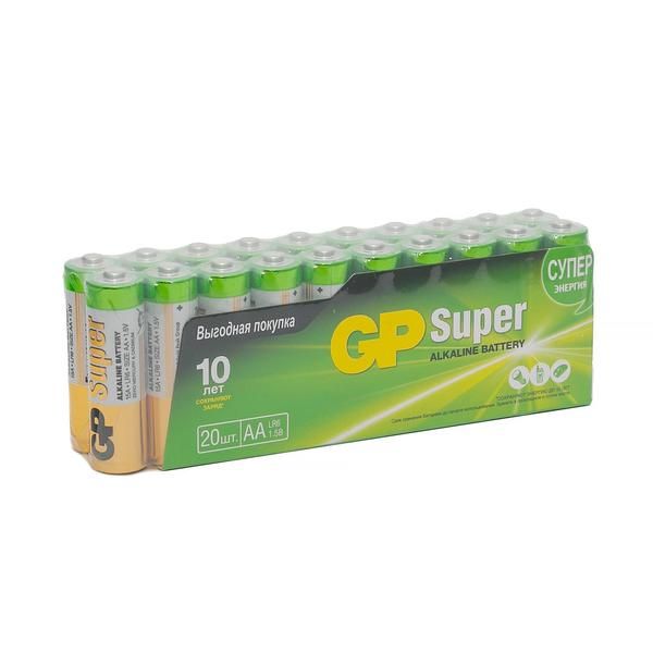 Батарейки алкалиновые 15А АA Super Alkaline GP/ДжиПи 20шт