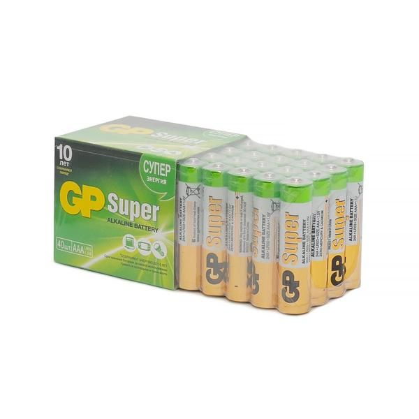 Батарейки алкалиновые 24А ААA Super Alkaline GP/ДжиПи 40шт