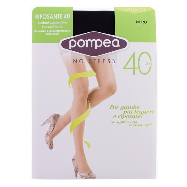 Колготки 40 den прозрачные черные Riposante Pompea р.2