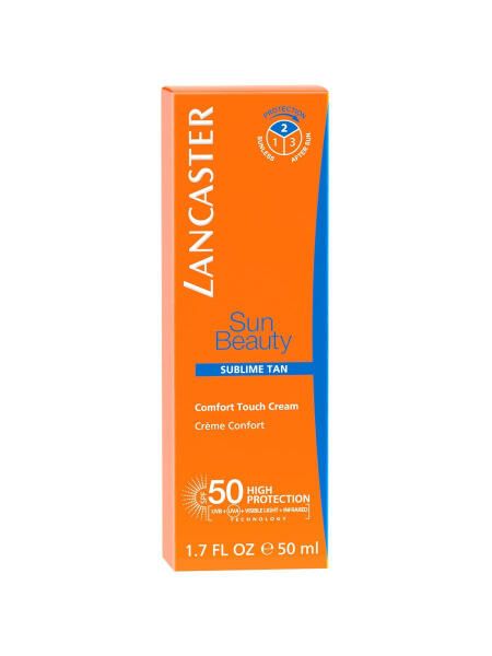 Крем-комфорт сияющий загар spf50 sun beauty care lancaster 50 мл фото №2