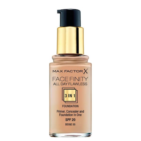 Тональная основа facefinity all day flawless 3-in-1 тон 55 тон beige