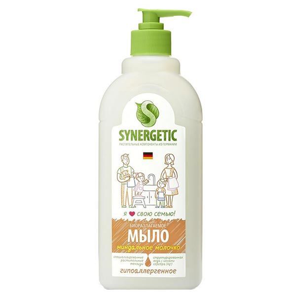 Мыло жидкое Миндальное молочко Synergetic дозатор 500 мл
