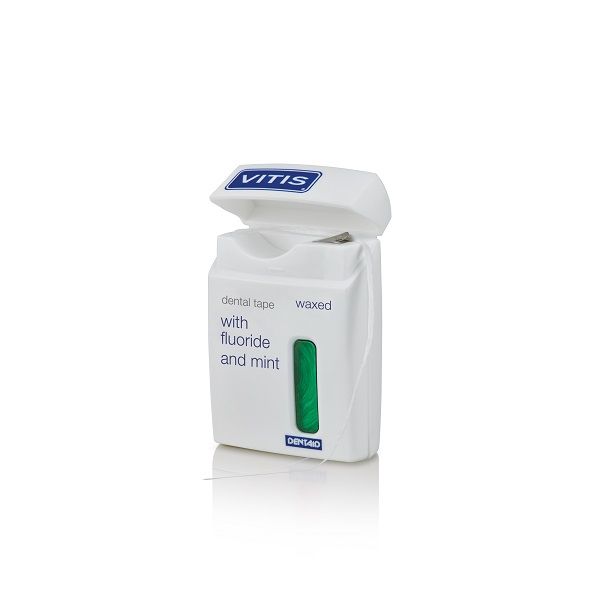 Нить межзубная зеленая мятная Vitis Waxed Dental Tape FM 50м фото №2