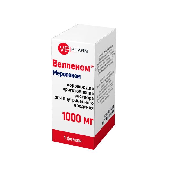 Велпенем порошок для приг. раствора для в/в введ. 1000мг