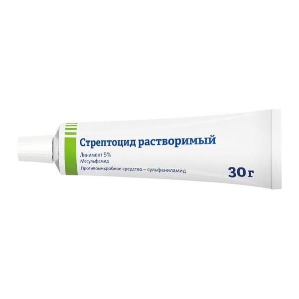 Стрептоцид растворимый линимент 5% 30г фото №2