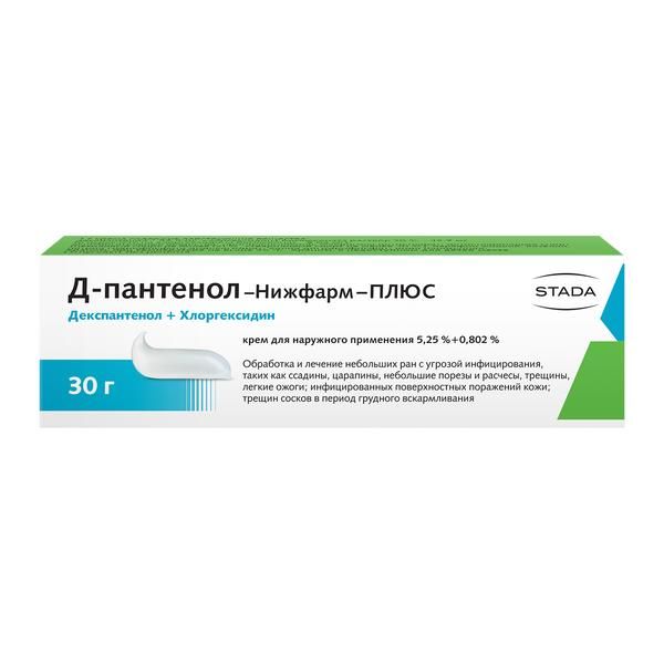 Д-Пантенол-Нижфарм-Плюс крем для наружного применения туба 30г