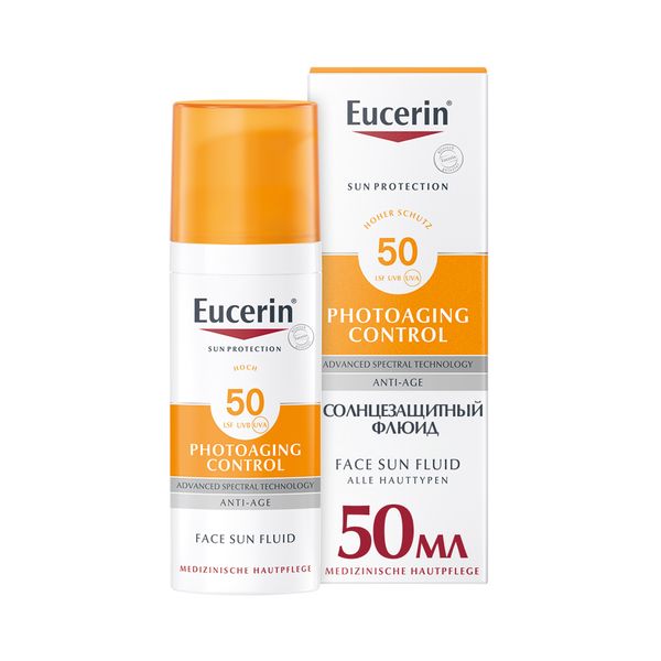 Флюид солнцезащитный для лица SPF50+ Photoaging Control Eucerin/Эуцерин 50мл (87934)