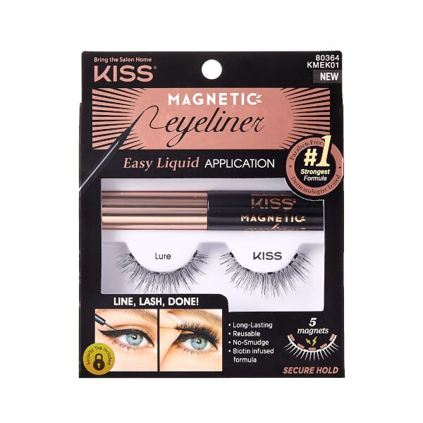 Набор магнитных накладных ресниц и подводки Lure Kiss KMEK01 фото №2