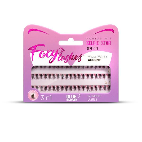 Накладные пучки Foxy Lashes, черные, длина короткая/очень короткая Selfie Star 57шт фото №3