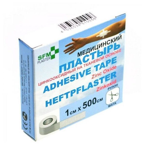 Лейкопластырь медицинский фиксирующий на тканевой основе SFM-Plaster 1см х 5м