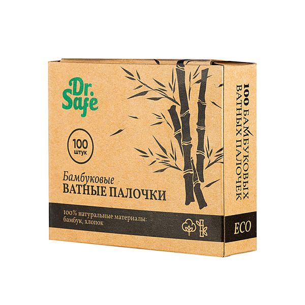 Палочки ватные бамбуковые Dr.Safe/Доктор Сейф 100шт фото №4