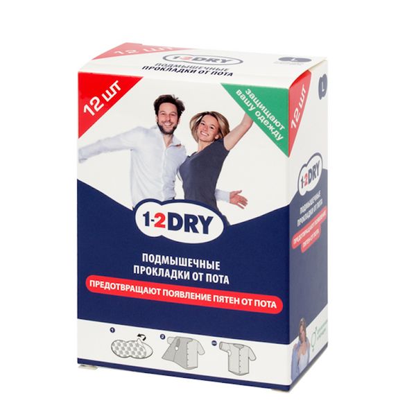 Прокладки от пота защитные белые 1-2Dry/1-2Драй 12шт р.L