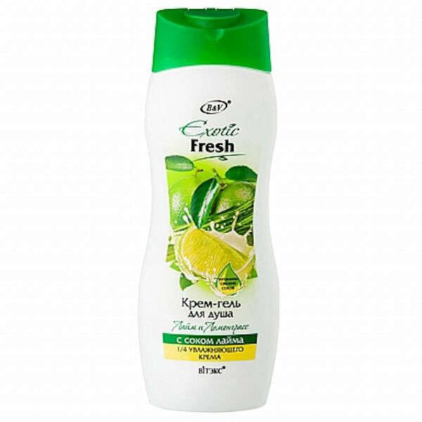 Крем-гель для душа лайм и лемонграсс Exotic Fresh Витэкс 500мл