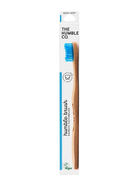 Щетка зубная взрослая из бамбука голубая мягкая brush Humble CO. фото №2