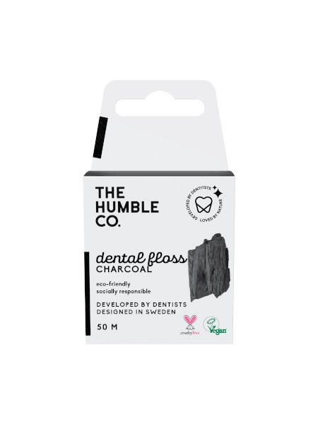Зубная нить древесный уголь Humble CO. 50м фото №3