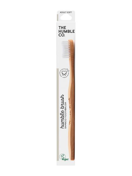 Щетка зубная взрослая из бамбука белаямягкая brush Humble CO.