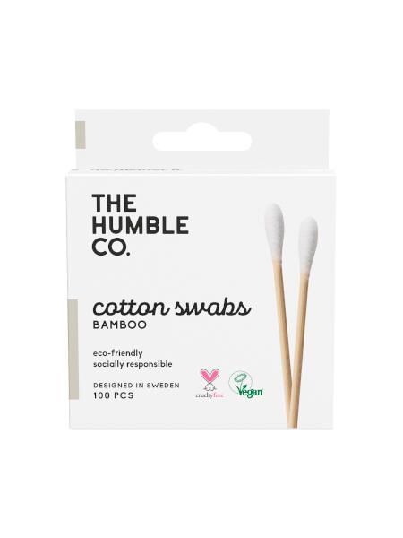 Палочки ватные бамбуковые натуральные белая вата natural cotton swabs Humble CO. 100шт