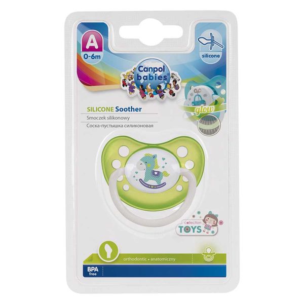 Пустышка Canpol babies (Канпол бейбис) Toys анатомическая силиконовая 0-6 мес. бирюзовая/розовая