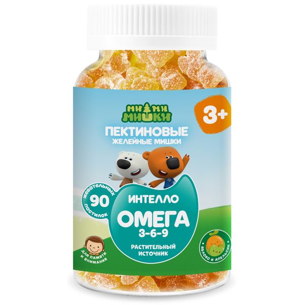 Ми-ми-мишки Интелло омега 3-6-9 пастилки жевательные пектиновые 2г 90шт