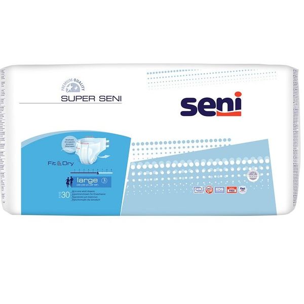 Подгузники Super Seni (Супер Сени) large р.3 100-150 см. 2100 мл 30 шт.
