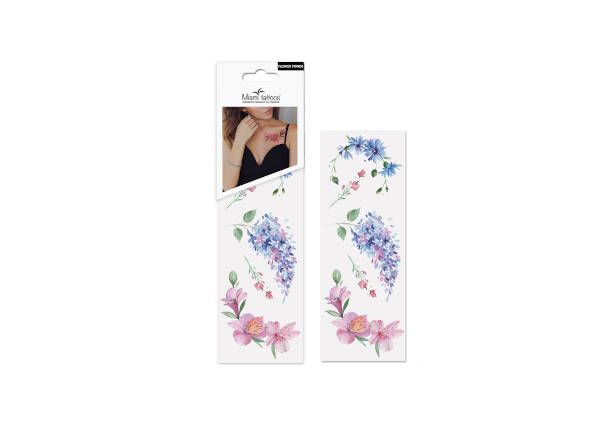 Мини тату переводные Flower Power Miami Tattoos