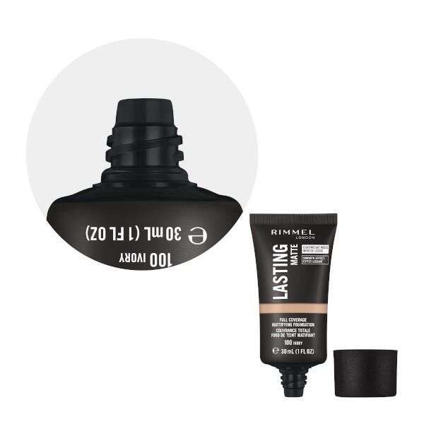 Крем тональный Lasting MatteFull Coverage Mattifying Foundation Rimmel/Риммель тон 100 фото №5