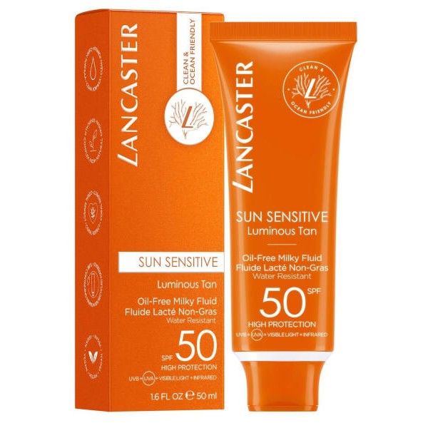 Молочко-флюид для лица солнцезащитное нежирное SPF50 Sun Sensitive Lancaster/Ланкастер 50мл фото №3