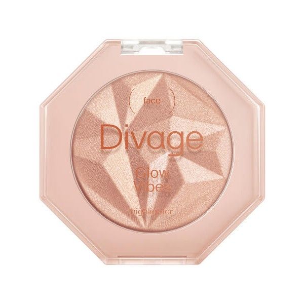 Хайлайтер для лица компактный Compact Highlighter glow vibes Divage/Диваж тон 02 фото №2