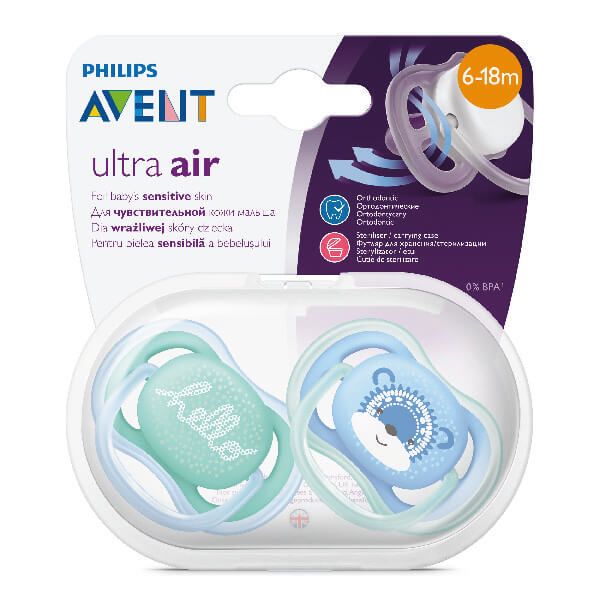 Пустышка Philips Avent серии Ultra Air Design Лев 6-18 мес., 2 шт. SCF342/22 фото №5