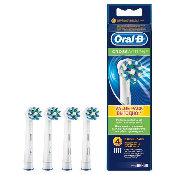 Сменные насадки для электрических щеток Oral-B (Орал-Би) CrossAction, 4 шт. фото №7