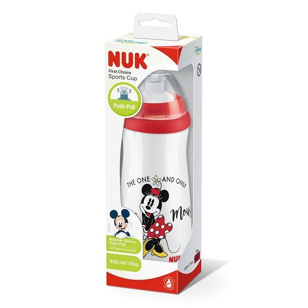Поильник с насадкой Тяни-Толкай и прищепкой Дисней Минни Nuk/Нук Sports 450мл фото №4