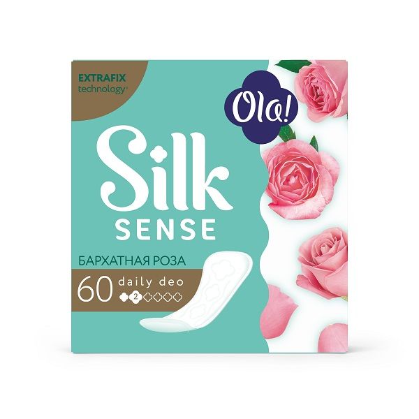 Прокладки ежедневные гигиенические женские аромат бархатная роза Silk Sense Daily Deo Ola! 60шт фото №4