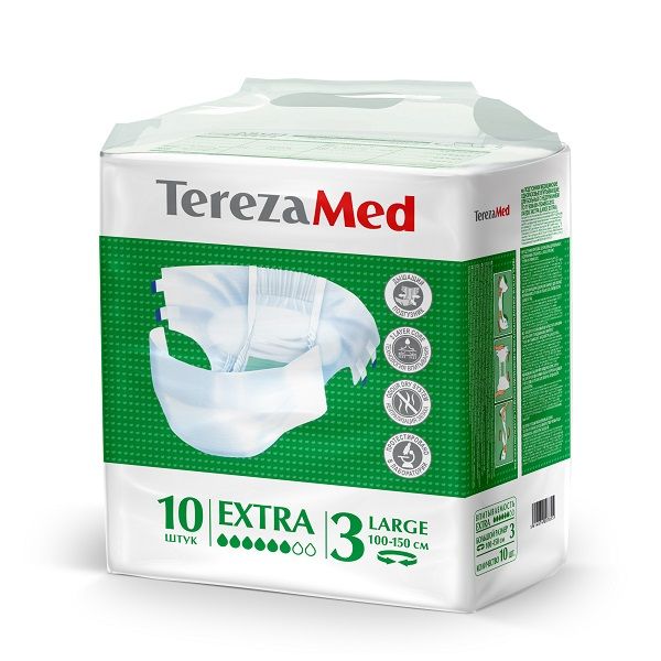 Подгузники для взрослых впитывающие на липучках Extra TerezaMed 10шт р.L (3) фото №5