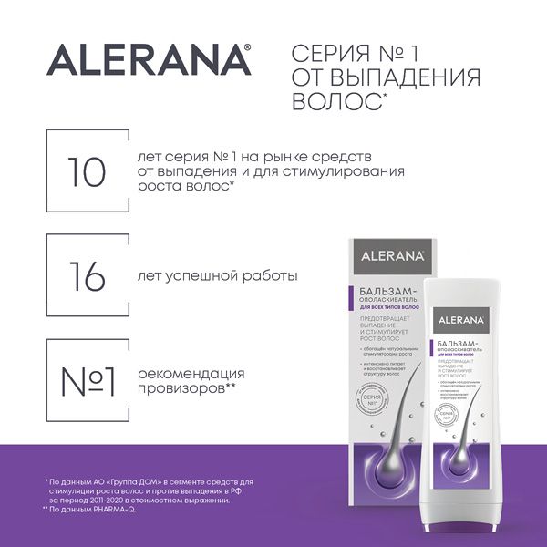 Бальзам-ополаскиватель для всех типов волос Alerana/Алерана 200мл фото №5