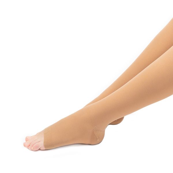 Чулки компрессионные 2 класс с открытым мыском B.Well/Би Велл, JW-227 Med, бежевые р.3 фото №9