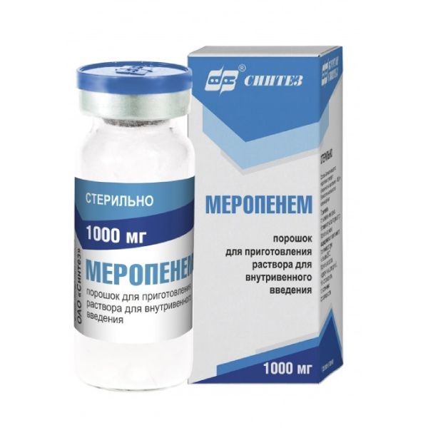 Меропенем порошок для приг. раствора для в/в введ. фл. 1000мг